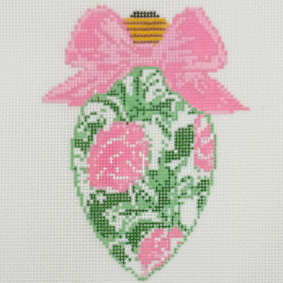 Bow Bulb Rose #1 Needlepoint by Laura