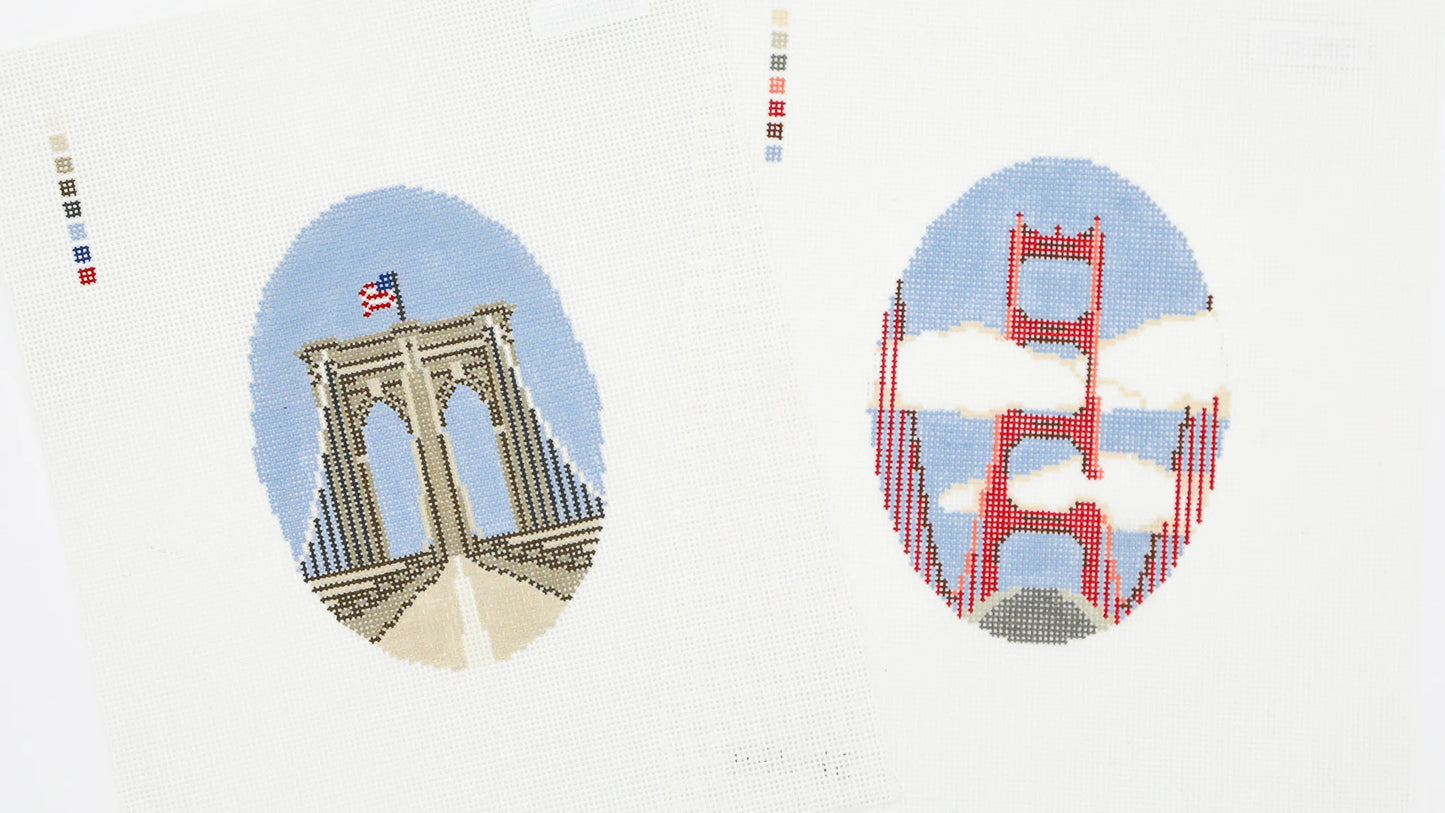 Brooklyn Bridge Dogwood Needlepoint