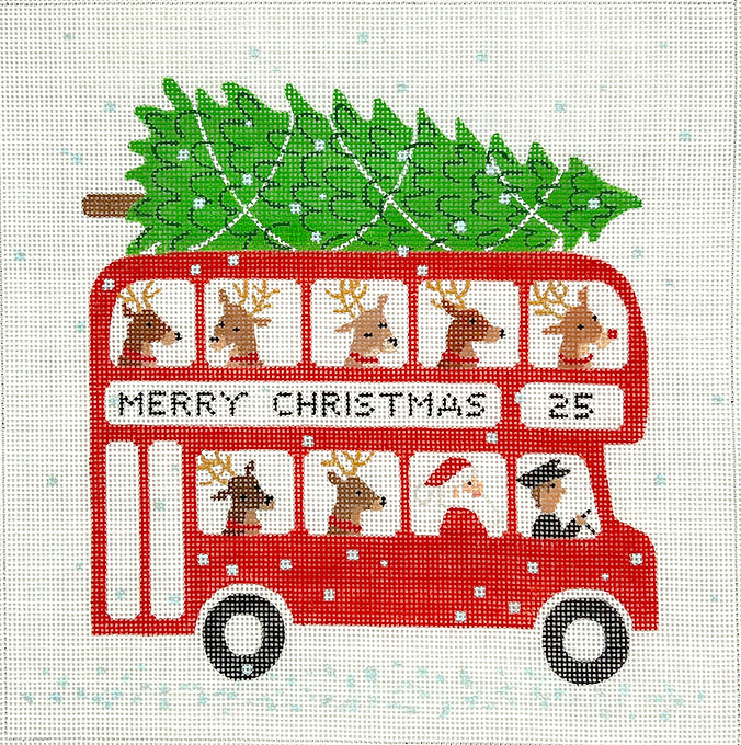 Bus with Reindeer and Santa