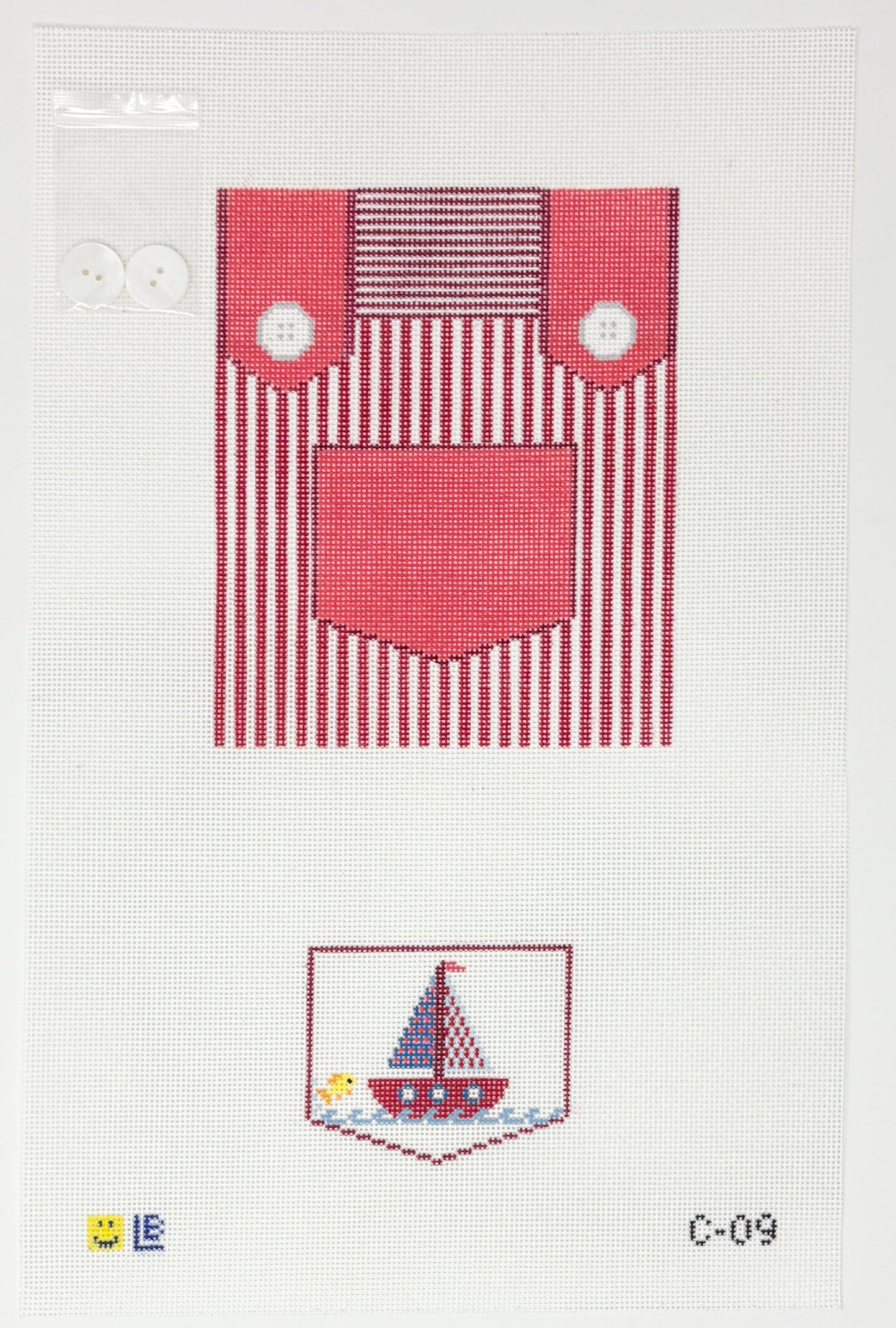 Overalls - Red, Sailboat