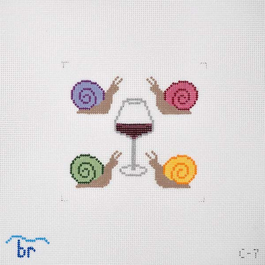 Escargot & Burgandy Blue Ridge Stitchery