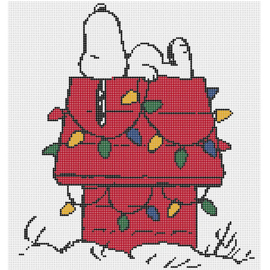 Snoopy on Lit Doghouse