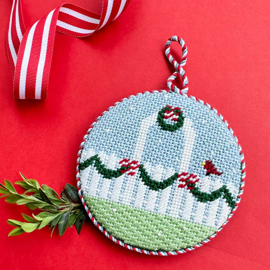 Christmas Fence with Free Stitch Guide