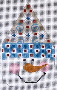 Snowman Face Blue Hat with Swirls Danji Designs