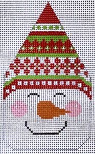 Snowman Face Red & Green Hat Danji Designs