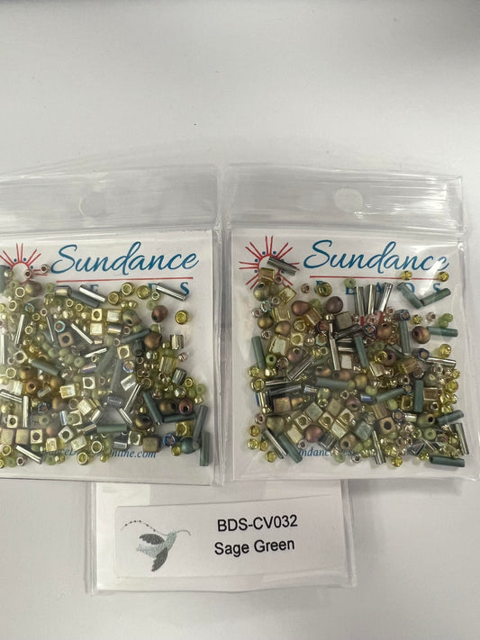 Sundance Assorted Bead Pack Sage Green