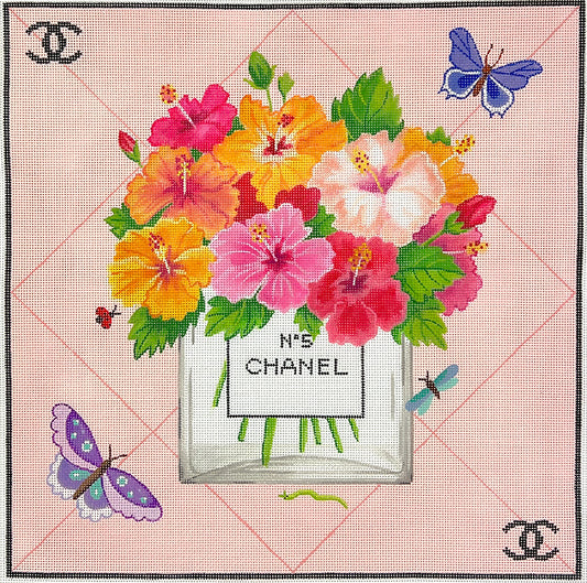 Chanel Inspired Flowers in Perfume Bottle