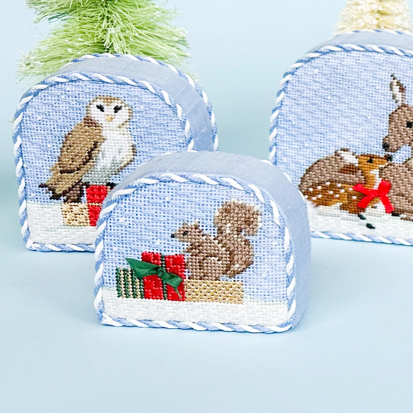 Christmas Forest Squirrel Stitch Style