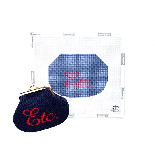 ETC Scroll Red and Blue Kiss Lock Bag Jeni Sandberg