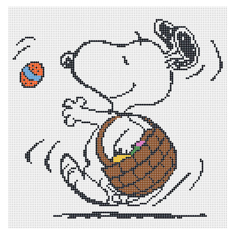 Snoopy Dancing with Easter Basket Canvas