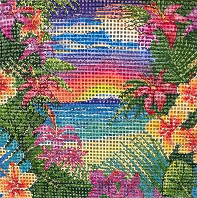 Eden Sunset Purple Palm Designs