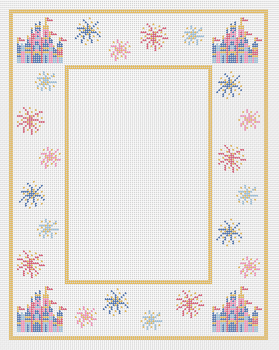 Castle with Fireworks Frame (for 4x6 vertical photo)