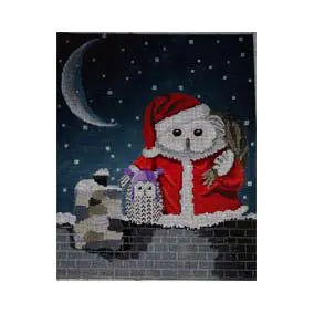 Christmas Owls on Roof Fab Funky