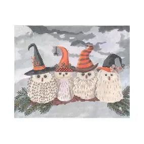 Halloween Owls on a Branch by Fab Funky