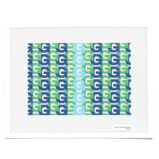 G Letter Clutch Blue and Green Jeni Sandberg JS-G1A