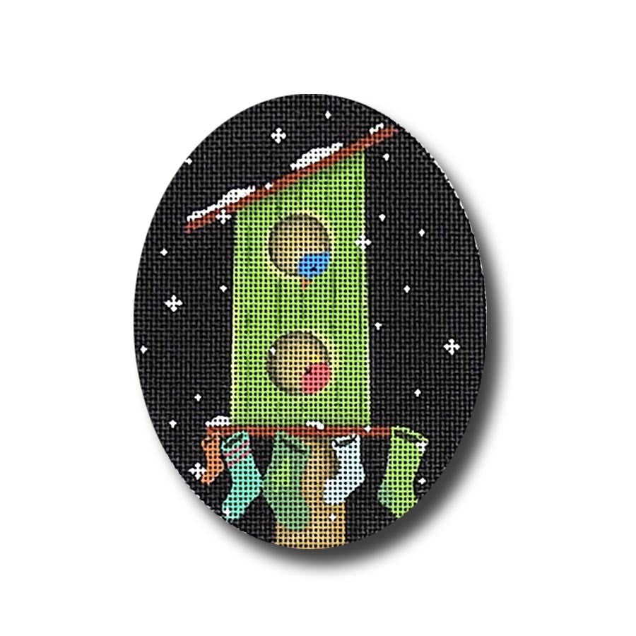 Birdhouse with Stockings Ginny Diezel