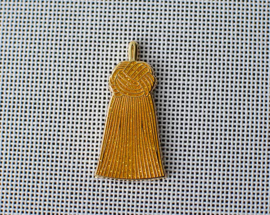 Gold Glitter French Knot Tassel Needle Minder Go Stitch Studio