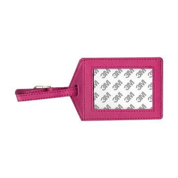 Hot Pink Luggage Tag Leather Tilli Tomas