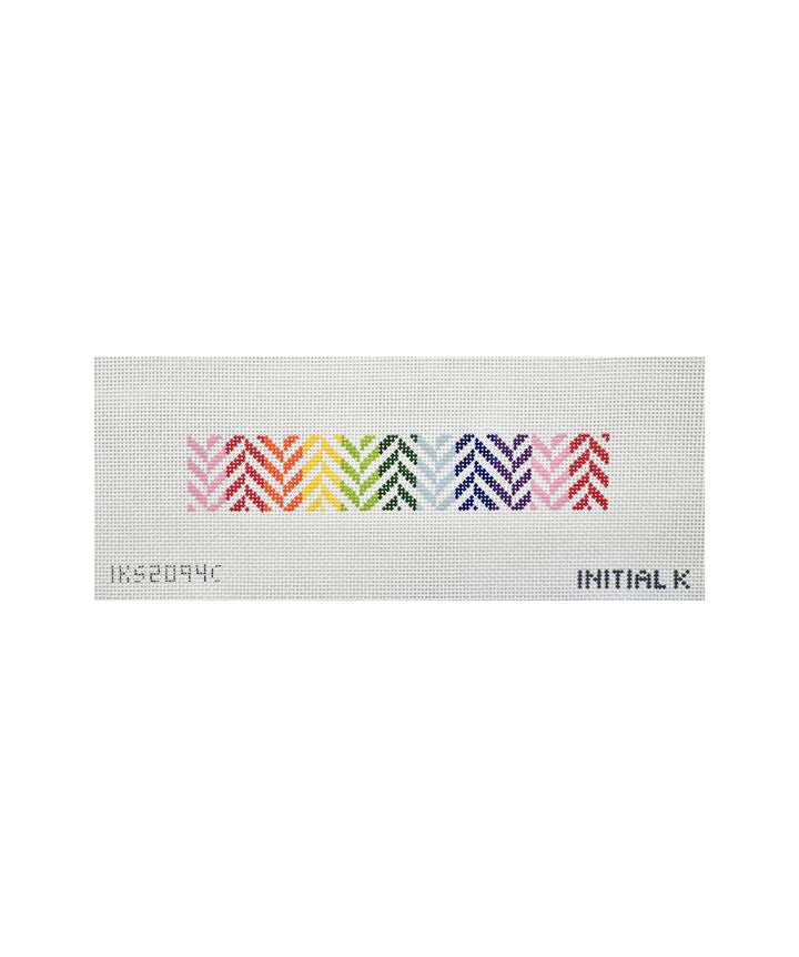 Rainbow Herringbone Fob Initial K Studio