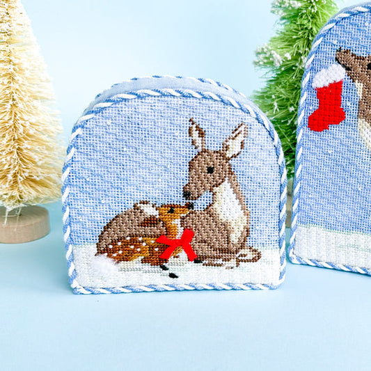 Mother and Baby Deer Christmas Forest Stitch Guide Included