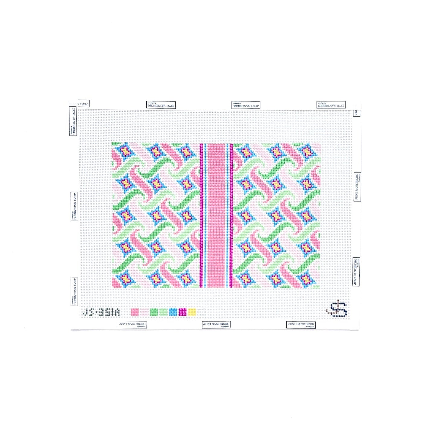 Swirl Clutch Needlepoint Canvas - Pastels