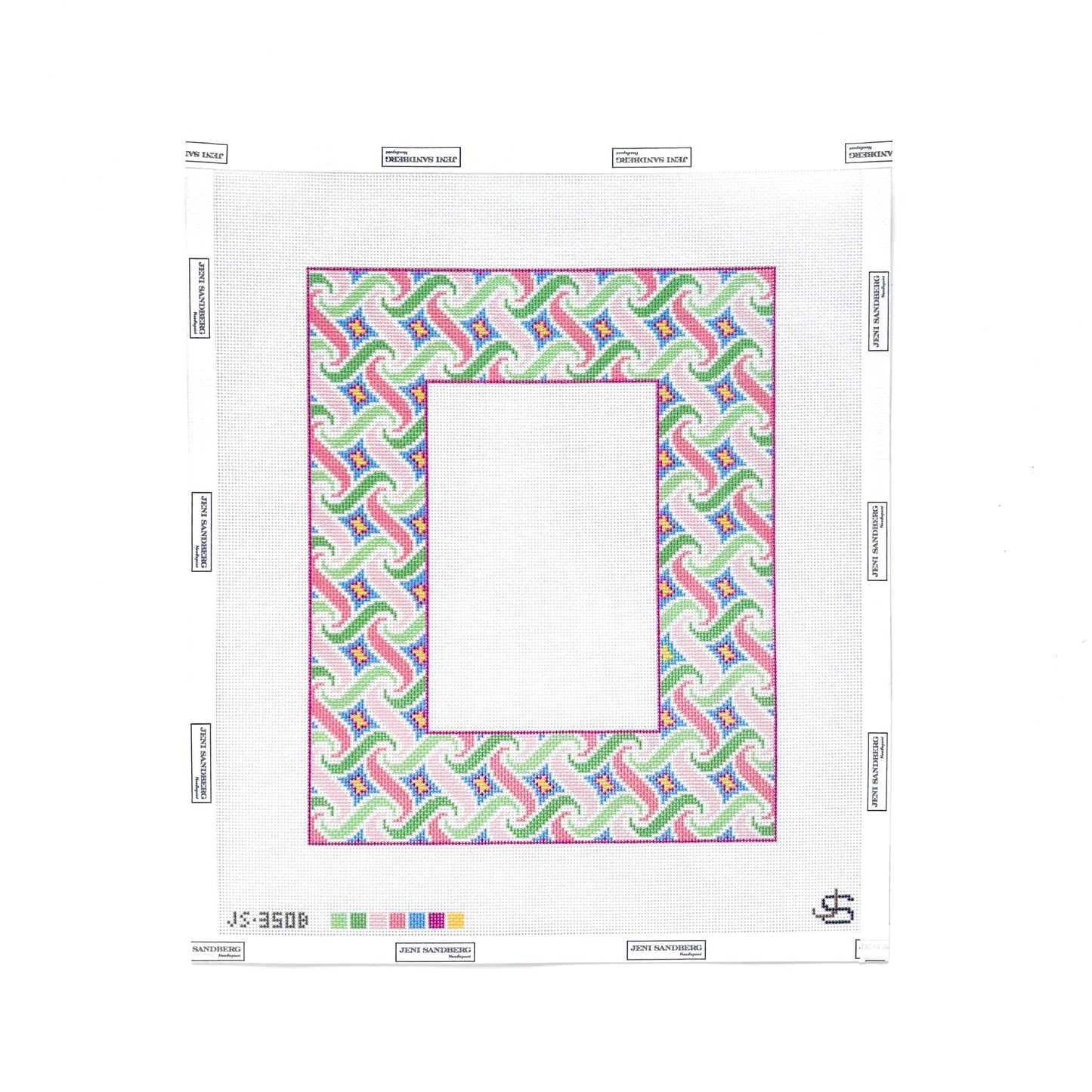 Swirl Picture Frame Needlepoint Canvas - Pastels