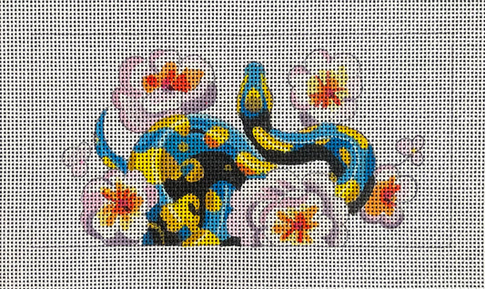 Blue Snake with Flowers Insert Colors of Praise