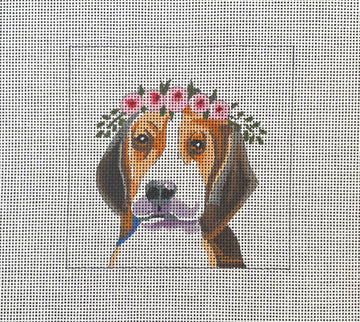 Beagle with Flowers Coaster Colors of Praise IN089