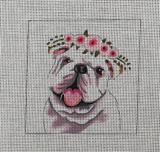 English Bulldog with Flowers Colors of Praise IN093