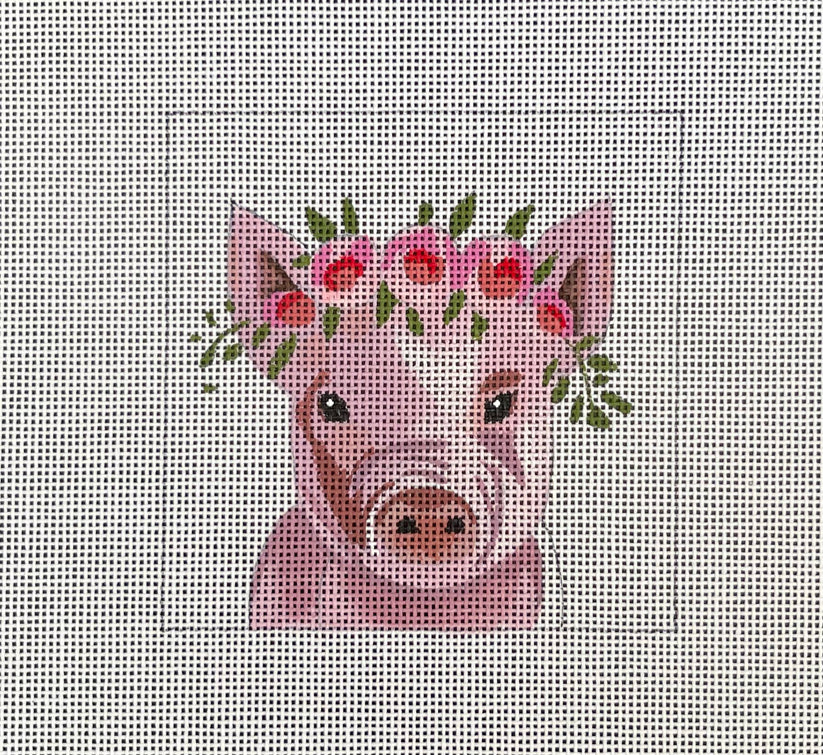Pig with Flowers Coaster Colors of Praise