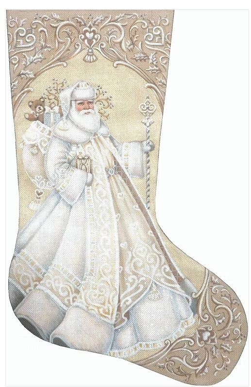 Ivory Santa Stocking Tapestry Tent