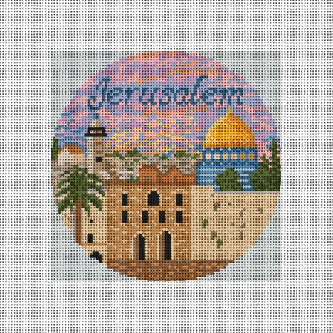 Jerusalem Round Needlepaint 103110