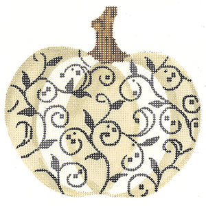 Ivory and Charcoal Scroll Pumpkin Kelly Clark KCN1563