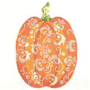 Tall Orange Floral Pumpkin Kelly Clark KCN1565