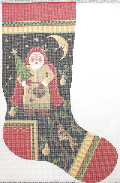 Noel Santa & Partridge Stocking Kelly Clark KCN161ST