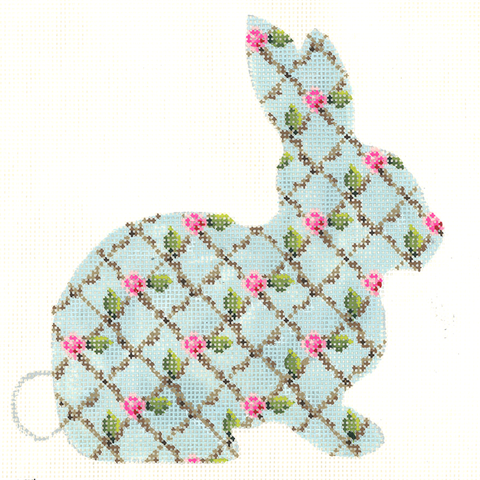 Aqua Hare with Rose Trellis Kelly Clark KCKEA85