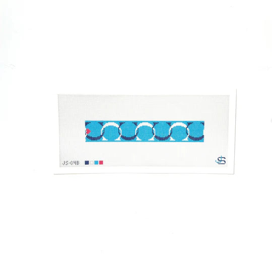 C Letter Key Fob  Blue and White Canvas JSC4B