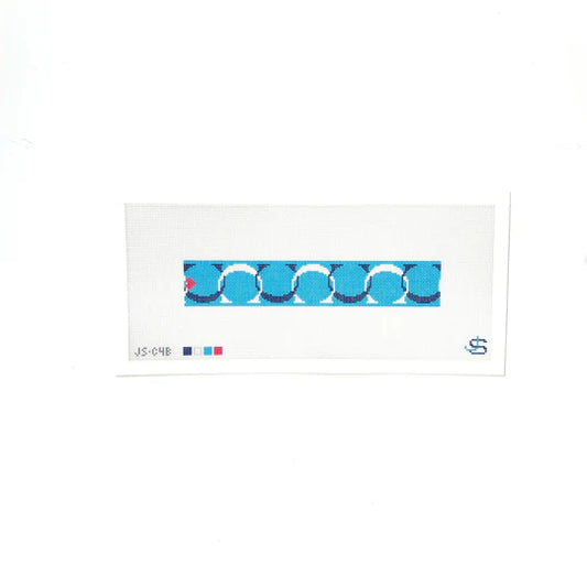 C Letter Key Fob  Blue and White Canvas JSC4B