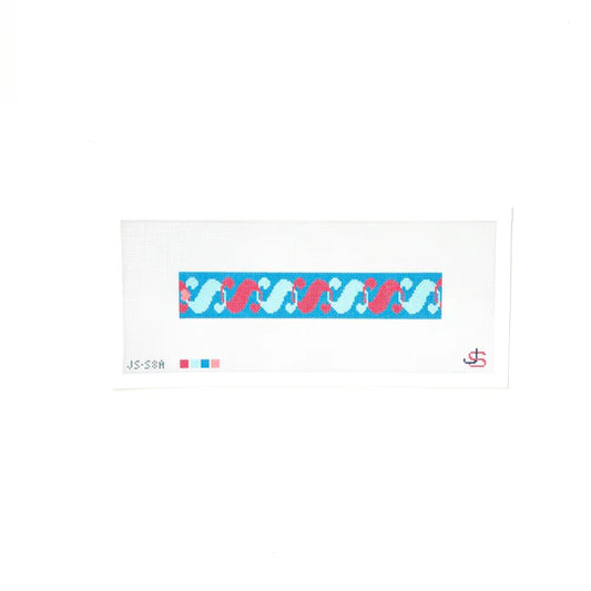 S Letter Key Fob Turquoise and Coral Jeni Sandberg