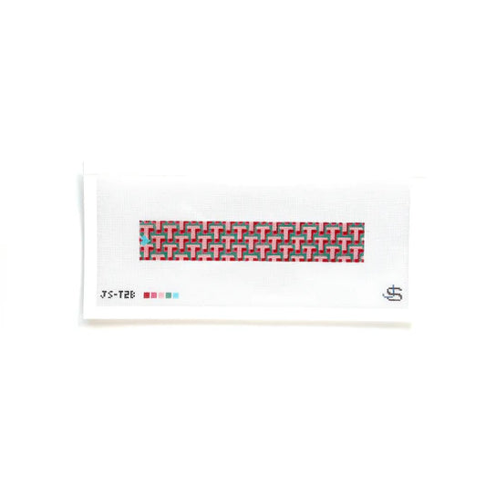 T Letter Key Fob Pink and Green Jeni Sandberg