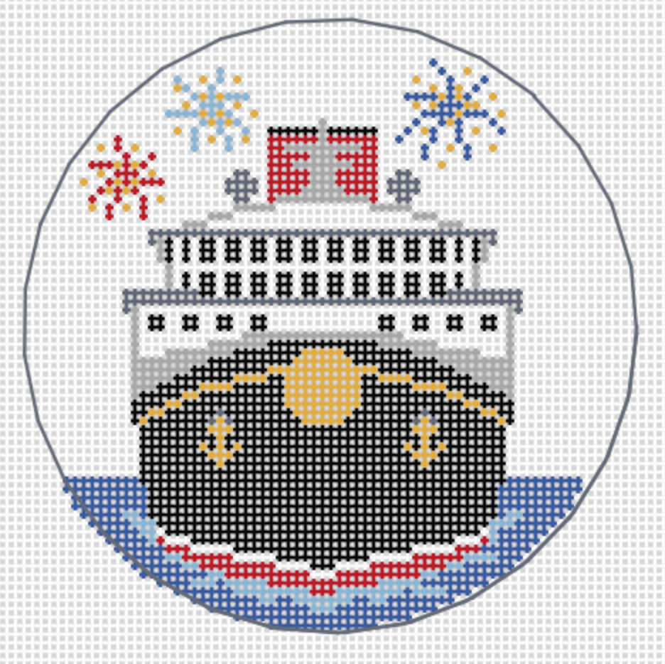 Cruise Ship with Fireworks