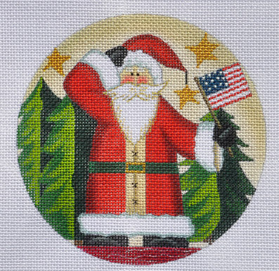 Danji Designs Santa with Flag Ornament