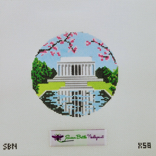 Lincoln Memorial with Cherry Blossoms Ornament