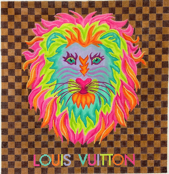 LV Inspired Colorful Lion