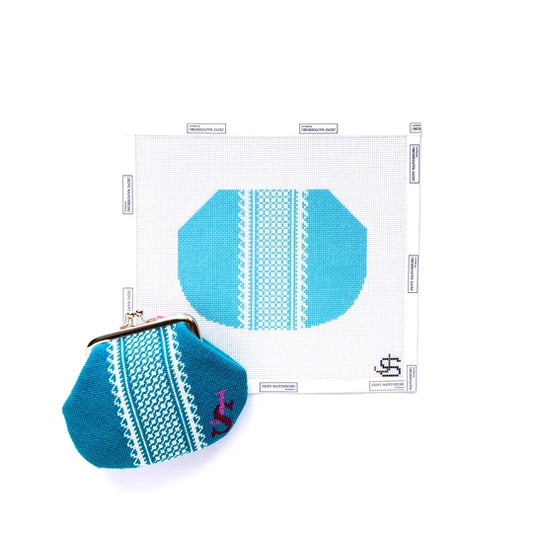 Lace Blue Kiss Lock Bag Jeni Sandberg