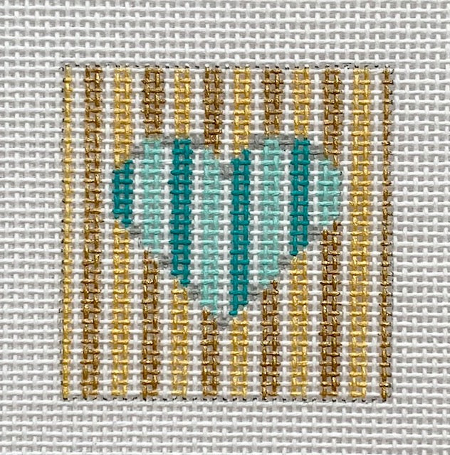 Raspberry Heart-Lime Stripes (RETIRING)