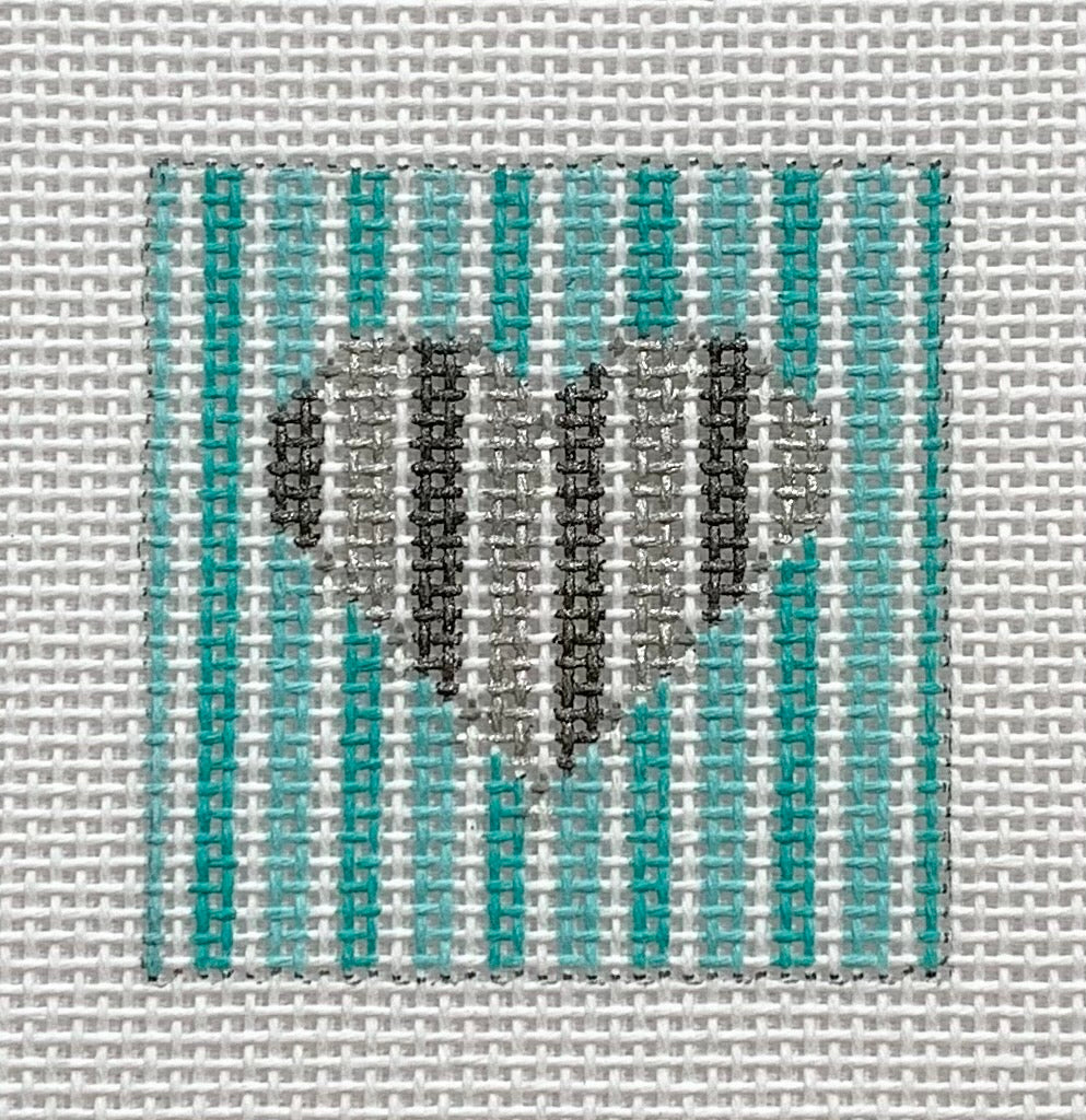 Silver Heart-Tiffany Blue Stripes (RETIRING)