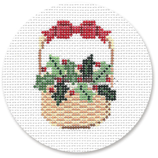 Nantucket Basket Holly & Ribbon Melinda Mcara