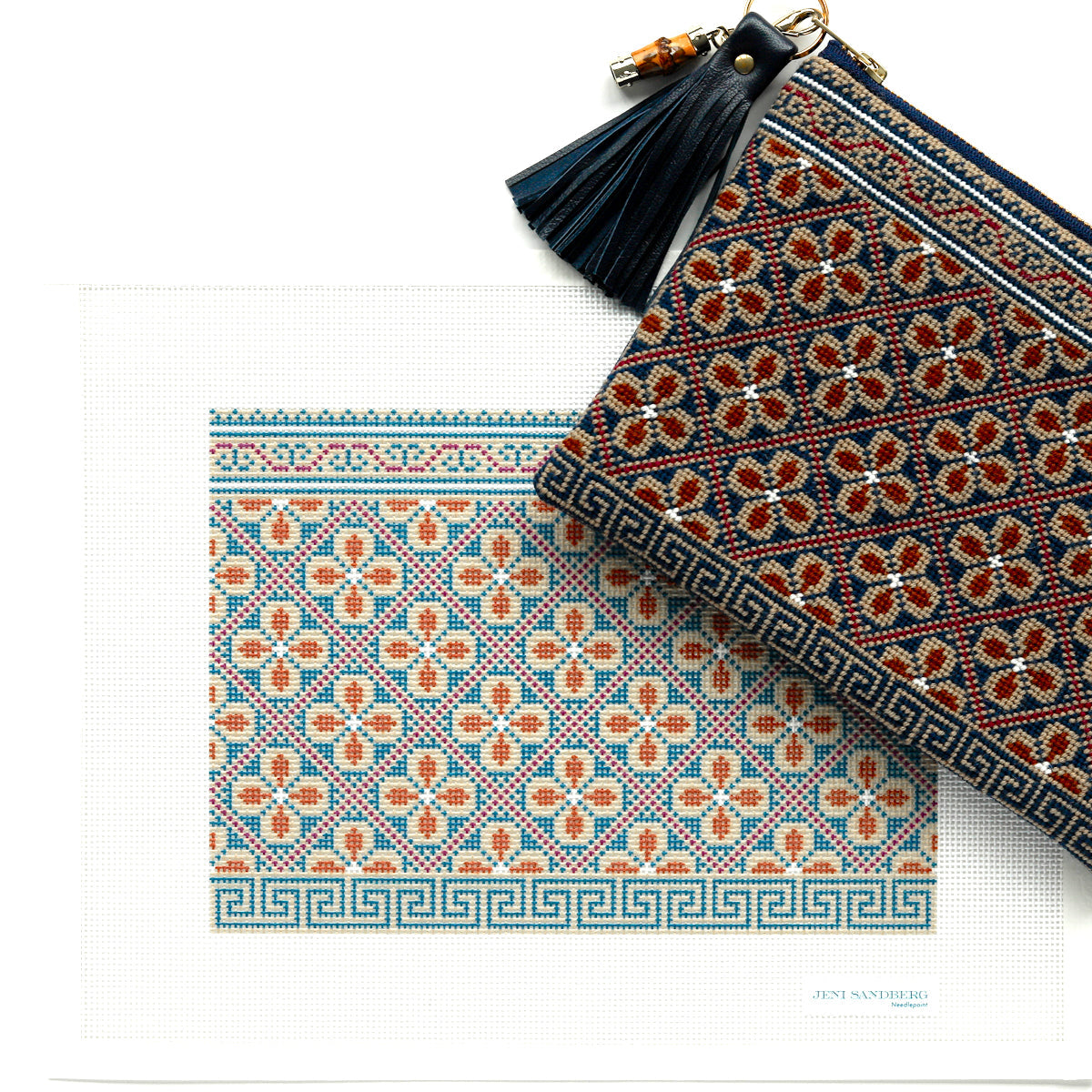 Hewitt Clutch Needlepoint Canvas - Brown
