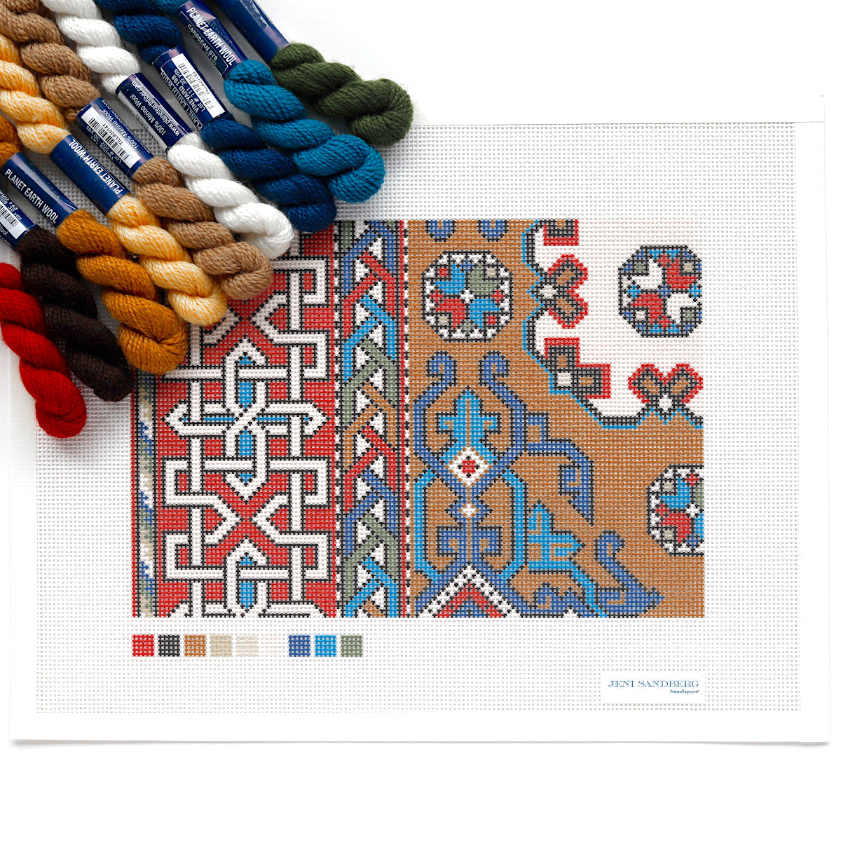 Holbein Clutch Needlepoint Canvas - Red and Brown